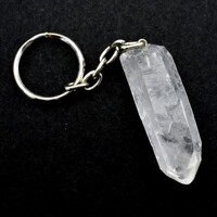 Clear Quartz Point Key Ring