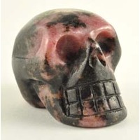 Rhodonite Crystal Skull Carving