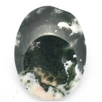 Oval Agate Green Moss Worry Stone