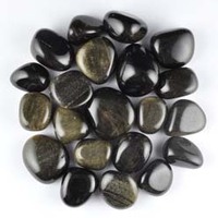 Silver Sheen Obsidian Tumbled Stones [Large]