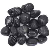 Black Tourmaline Tumbled Stones [Medium 200gm (Type 2)]