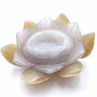 Agate Geode Lotus Flower Carving