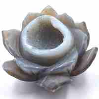 Agate Geode Lotus Flower Carving