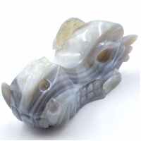 Agate Geode Dragon Head Carving