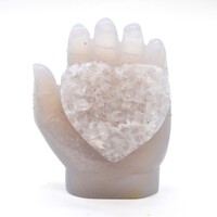Agate Geode Hand of Buddha Carving