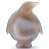 Agate Geode Penguin Carving