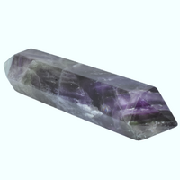 Purple Fluorite Double Terminator Wand Carving