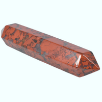 Poppy Jasper Double Terminator Wand Carving
