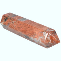 Poppy Jasper Double Terminator Wand Carving