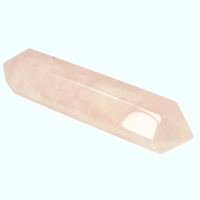 Rose Quartz Double Terminator Wand Carving