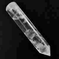 Clear Quartz Single Point Wand Carving