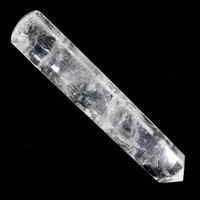 Clear Quartz Single Point Wand Carving