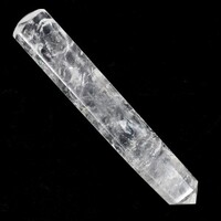 Clear Quartz Single Point Wand Carving