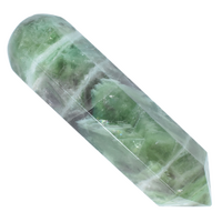 Green Fluorite Single Point Wand Carving