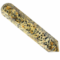 Dalmatian Jasper Single Point Wand Carving