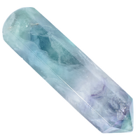 Rainbow Fluorite Single Point Wand Carving