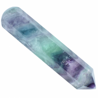Rainbow Fluorite Single Point Wand Carving