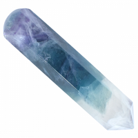 Rainbow Fluorite Single Point Wand Carving