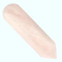 Rose Quartz Single Point Wand Carving