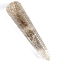 Smoky Quartz Single Point Wand Carving [Light]