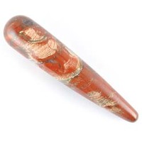 Silver Leaf Jasper Teardrop Wand Carving