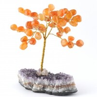 Carnelian on Amethyst Wire Crystal Tree [Medium]