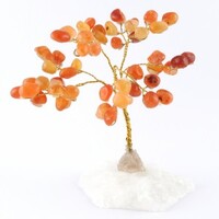 Carnelian on Clear Quartz Wire Crystal Tree [Medium]