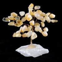 Citrine On Clear Quartz  Wire Crystal Tree &quot;Medium&quot;