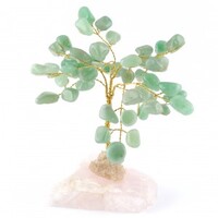 Green Aventurine on Rose Quartz Wire Crystal Tree &quot;Medium&quot;